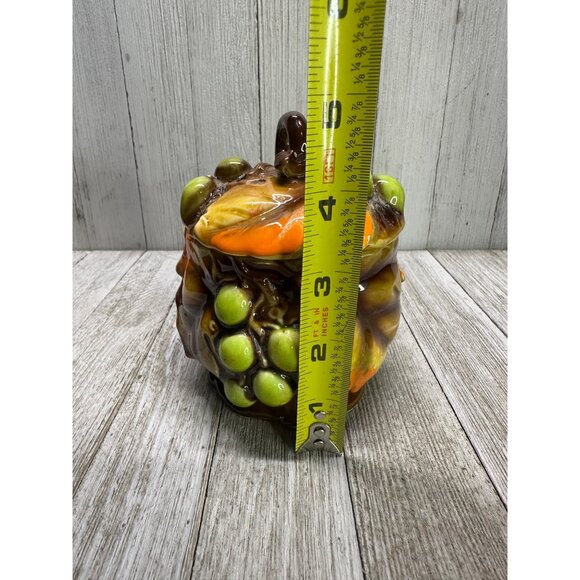 Vtg Nasco Swirling Leaves Grapes Tea Pot & Creamer Sugar Set MCM Japan 8", 4.5" - Picture 9 of 10